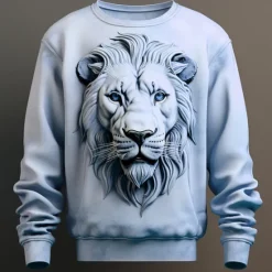 OUKU Men's Graphic Lion Sweatshirts Golf Pullover Sweatshirt Long Sleeve Sweatshirt Crew Neck Fashion Daily Casual 3D Print Vacation Holiday Going out Print Spring & Fall