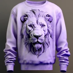 OUKU Men's Graphic Lion Sweatshirts Golf Pullover Sweatshirt Long Sleeve Sweatshirt Crew Neck Fashion Daily Casual 3D Print Vacation Holiday Going out Print Spring & Fall