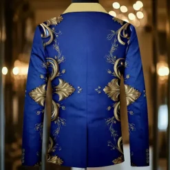 Outlet OUKU Men's Graphic Long Sleeve Turndown Artistic Casual Party Evening Wear Daily Buttons 3D Print Multi Pocket Blue