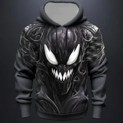 Discount OUKU Men's Graphic Monster Hoodie Hoodies Sweatshirt Fashion Daily Long Sleeve Hooded Vacation Sports Outdoor Holiday Black Dark Gray Print Front Pocket Spring & Fall Designer