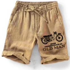 Best OUKU Men's Graphic Motorcycle Old Man Shorts Summer Shorts Beach Shorts Mid Waist Streetwear Hawaiian Designer Casual Daily Holiday Drawstring Elastic Waist 3D Print Designer Clothing Apparel