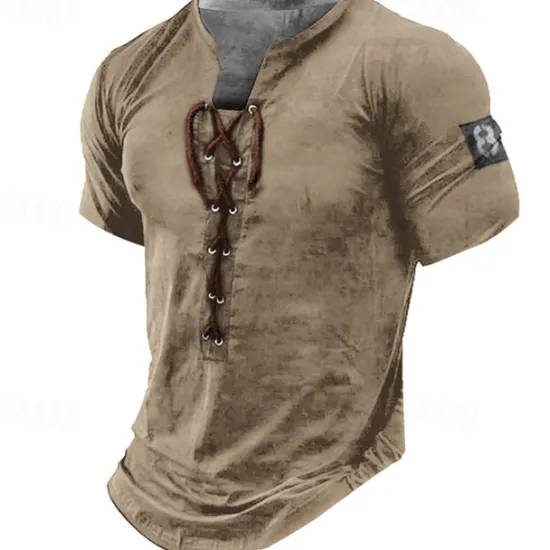 OUKU Men's Graphic Number Tee Short Sleeve T shirt 3D Print Shirt Vintage Fashion Stylish Daily Sports Going out Black White Brown Summer Clothing Apparel S M L XL 2XL 3XL