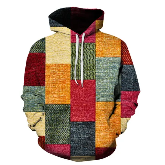 Discount OUKU Men's Graphic Plaid Color Block Hoodie Hoodie Sweatshirt Hoodies Designer Sportswear Long Sleeve Hooded Casual Daily Holiday Red Blue Lace up Fall & Winter Designer