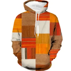 Discount OUKU Men's Graphic Plaid Color Block Hoodie Hoodie Sweatshirt Hoodies Designer Sportswear Long Sleeve Hooded Casual Daily Holiday Red Blue Lace up Fall & Winter Designer
