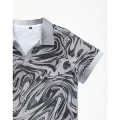New OUKU Men's Graphic Polo Shirts Golf Shirt Short Sleeve Polo Shirts V Neck Casual Vacation Wear Rave Wear Party Outfits 3D Print Yellow Red Blue