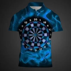 Clearance OUKU Men's Graphic Polo Shirts Golf Shirt Short Sleeve Polo Shirts Collared Shirts Casual Vacation Wear Rave Wear Party Outfits Buttons 3D Print Summer Yellow Red Navy Blue