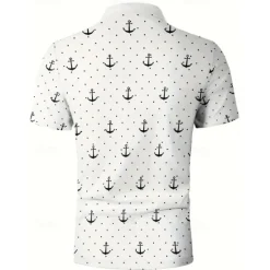 New OUKU Men's Graphic Polo Short Sleeve Polo Shirts Collared Shirts Business Casual Athleisure Daily Wear 3D Print Summer White Yellow Blue