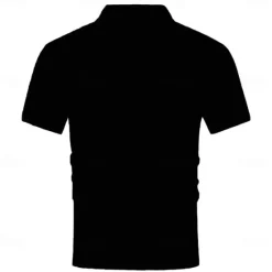 OUKU Men's Graphic Polo Short Sleeve Polo Shirts Collared Shirts Casual Outdoor Athleisure Daily Wear 3D Print Summer Black Light Green Blue