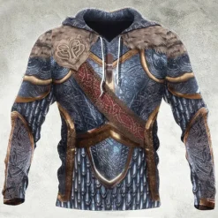 Hot OUKU Men's Graphic Prints Armor Hoodie Hoodies Sweatshirt Streetwear Designer Long Sleeve Hooded Daily Sports Print Spring & Fall Designer Silver
