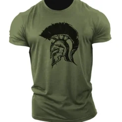 OUKU Men's Graphic Prints Armor T Shirt Graphic Tee Cotton Short Sleeve Graphic Shirt White Navy Blue Army Green Comfortable Tee Outdoor Street Fashion Designer Clothing
