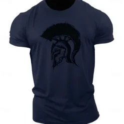 OUKU Men's Graphic Prints Armor T Shirt Graphic Tee Cotton Short Sleeve Graphic Shirt White Navy Blue Army Green Comfortable Tee Outdoor Street Fashion Designer Clothing