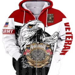 Outlet OUKU Men's Graphic Prints Eagle Hoodie Hoodies Sweatshirt Streetwear Designer Long Sleeve Hooded Sports & Outdoor Daily Sports Zipper Print Spring & Fall Designer Red