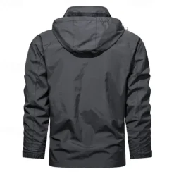 Hot OUKU Men's Graphic Prints Mountain Jacket Raincoat Shell Jacket Waterproof Lightweight Casual Sports Outdoor Camping & Hiking Embroidered Side Pockets Zip Front Fall Winter Hooded Long Sleeve Black Green