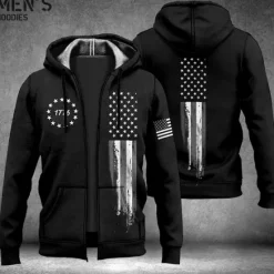 Outlet OUKU Men's Graphic Prints National Flag Hoodie Hoodies Sweatshirt Streetwear Designer Long Sleeve Hooded Sports & Outdoor Daily Sports Red Gray Zipper Print Spring & Fall Designer