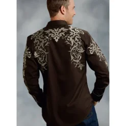 Outlet OUKU Men's Graphic Prints Pistol Shirt Western Shirt Cowboy Shirt Long Sleeve Fashion Designer Casual Outdoor Daily Fall & Winter Turndown Print Button-Down Black Black / Brown Brown Gray+Blue Blue+Blue