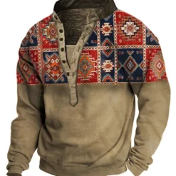 OUKU Men's Graphic Prints Sweatshirt Pullover Long Sleeve Sweatshirt V Neck Vintage Designer Basic 3D Print Casual Streetwear Print Spring Fall Winter