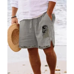 Best OUKU Men's Graphic Prints Swim Trunks Swim Shorts Board Shorts Mid Waist Vintage Ethnic Style Retro Vintage Casual Daily Holiday Zipper Pocket Elastic Waist Designer Clothing Apparel