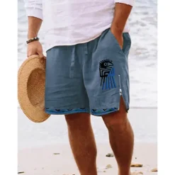 Best OUKU Men's Graphic Prints Swim Trunks Swim Shorts Board Shorts Mid Waist Vintage Ethnic Style Retro Vintage Casual Daily Holiday Zipper Pocket Elastic Waist Designer Clothing Apparel