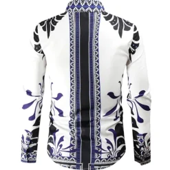 Hot OUKU Men's Graphic Shirt Western Shirt Cowboy Shirt Long Sleeve Fashion Designer Classic Daily Holiday Turndown White Red Green Black+White