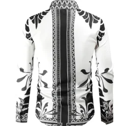 Hot OUKU Men's Graphic Shirt Western Shirt Cowboy Shirt Long Sleeve Fashion Designer Classic Daily Holiday Turndown White Red Green Black+White