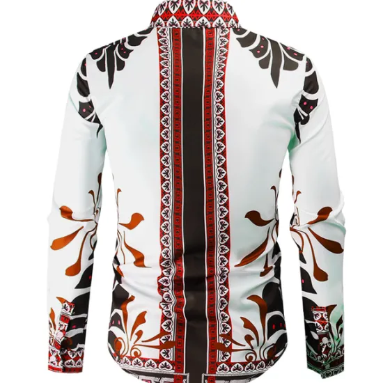Hot OUKU Men's Graphic Shirt Western Shirt Cowboy Shirt Long Sleeve Fashion Designer Classic Daily Holiday Turndown White Red Green Black+White