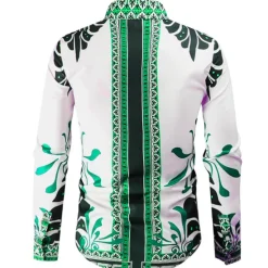 Hot OUKU Men's Graphic Shirt Western Shirt Cowboy Shirt Long Sleeve Fashion Designer Classic Daily Holiday Turndown White Red Green Black+White