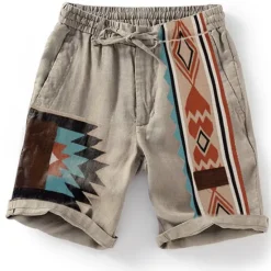 OUKU Men's Graphic Shorts Summer Shorts Beach Shorts Mid Waist Streetwear Hawaiian Designer Casual Daily Holiday Elastic Waist 3D Print Drawstring Designer Clothing Apparel