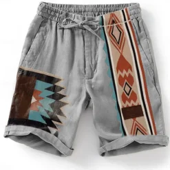 OUKU Men's Graphic Shorts Summer Shorts Beach Shorts Mid Waist Streetwear Hawaiian Designer Casual Daily Holiday Elastic Waist 3D Print Drawstring Designer Clothing Apparel