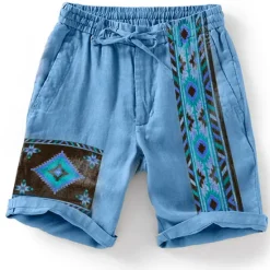 Sale OUKU Men's Graphic Shorts Summer Shorts Beach Shorts Mid Waist Designer Ethnic Style Casual Daily Holiday Drawstring Elastic Waist 3D Print Designer Clothing Apparel