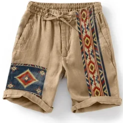 Sale OUKU Men's Graphic Shorts Summer Shorts Beach Shorts Mid Waist Designer Ethnic Style Casual Daily Holiday Drawstring Elastic Waist 3D Print Designer Clothing Apparel