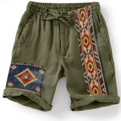 Sale OUKU Men's Graphic Shorts Summer Shorts Beach Shorts Mid Waist Designer Ethnic Style Casual Daily Holiday Drawstring Elastic Waist 3D Print Designer Clothing Apparel