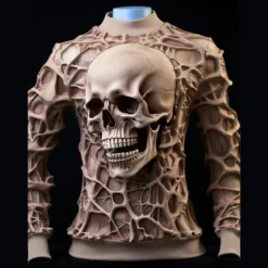 Discount OUKU Men's Graphic Skeleton Skulls Sweatshirts Golf Pullover Sweatshirt Long Sleeve Sweatshirt Crew Neck Daily Casual Vintage Retro 3D Print Vacation Holiday Going out Print Spring & Fall