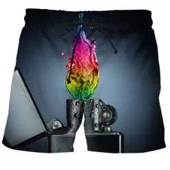 OUKU Men's Graphic Skull Print Swim Trunks Swim Shorts Board Shorts Mid Waist Streetwear Hawaiian Designer Casual Daily Holiday with Mesh lining Elastic Waist Drawstring Designer Clothing Apparel
