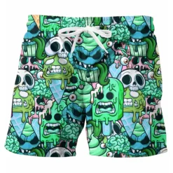 Discount OUKU Men's Graphic Skull Swimming Trunks Board Shorts Swim Shorts Mid Waist Hawaiian Designer Boho Casual Daily Holiday Drawstring with Mesh lining Elastic Waist Designer Clothing Apparel