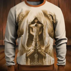 Discount OUKU Men's Graphic Skulls Sweatshirts Golf Pullover Sweatshirt Long Sleeve Sweatshirt Crew Neck Fashion Daily Casual 3D Print Vacation Holiday Going out Print Spring & Fall