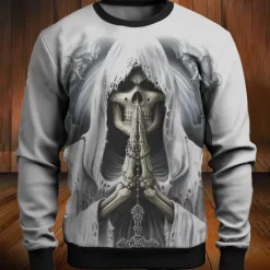 Discount OUKU Men's Graphic Skulls Sweatshirts Golf Pullover Sweatshirt Long Sleeve Sweatshirt Crew Neck Fashion Daily Casual 3D Print Vacation Holiday Going out Print Spring & Fall