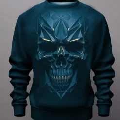 OUKU Men's Graphic Skulls Sweatshirts Golf Pullover Sweatshirt Long Sleeve Sweatshirt Crew Neck Fashion Daily Casual 3D Print Vacation Holiday Going out Print Spring & Fall