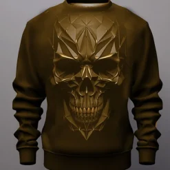 OUKU Men's Graphic Skulls Sweatshirts Golf Pullover Sweatshirt Long Sleeve Sweatshirt Crew Neck Fashion Daily Casual 3D Print Vacation Holiday Going out Print Spring & Fall