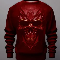 OUKU Men's Graphic Skulls Sweatshirts Golf Pullover Sweatshirt Long Sleeve Sweatshirt Crew Neck Fashion Daily Casual 3D Print Vacation Holiday Going out Print Spring & Fall