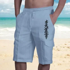Discount OUKU Men's Graphic Slogan Shorts Summer Shorts Beach Shorts Mid Waist Streetwear Designer Casual Daily Holiday Elastic Waist Drawstring Print Designer Clothing Apparel