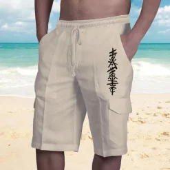 Discount OUKU Men's Graphic Slogan Shorts Summer Shorts Beach Shorts Mid Waist Streetwear Designer Casual Daily Holiday Elastic Waist Drawstring Print Designer Clothing Apparel