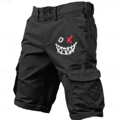 Discount OUKU Men's Graphic Smile Face Cargo Shorts Work Shorts Mid Waist Classic Casual Outdoor Camping & Hiking Multiple Pockets Designer Clothing Apparel