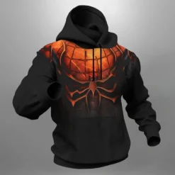 New OUKU Men's Graphic Spider Hoodie Hoodies Sweatshirt Fashion Daily Long Sleeve Hooded Vacation Sports Outdoor Holiday Black Grey Black Print Front Pocket Spring & Fall Designer