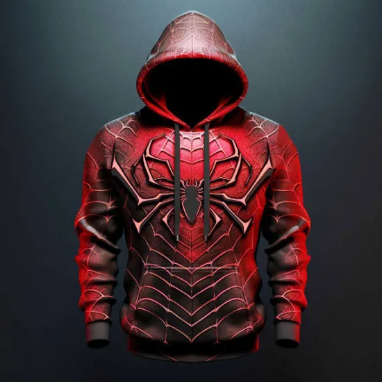 Sale OUKU Men's Graphic Spiders Spider web Hoodie Hoodies Sweatshirt Fashion Daily Long Sleeve Hooded Vacation Sports Outdoor Holiday #1 #2 Print Front Pocket Spring & Fall Designer