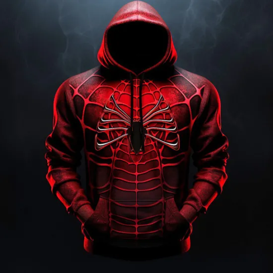 Sale OUKU Men's Graphic Spiders Spider web Hoodie Hoodies Sweatshirt Fashion Daily Long Sleeve Hooded Vacation Sports Outdoor Holiday #1 #2 Print Front Pocket Spring & Fall Designer