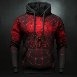Sale OUKU Men's Graphic Spiders Spider web Hoodie Hoodies Sweatshirt Fashion Daily Long Sleeve Hooded Vacation Sports Outdoor Holiday #1 #2 Print Front Pocket Spring & Fall Designer