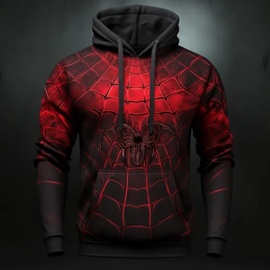 Sale OUKU Men's Graphic Spiders Spider web Hoodie Hoodies Sweatshirt Fashion Daily Long Sleeve Hooded Vacation Sports Outdoor Holiday #1 #2 Print Front Pocket Spring & Fall Designer