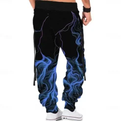 OUKU Men's Graphic Sweatpants Joggers Trousers Mid Waist Casual Outdoor Side Pockets 3D Print Fall & Winter 3D Print Black
