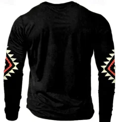 OUKU Men's Graphic T shirt 3D Print Vacation Fashion Daily Casual Daily Holiday Summer Spring Henley Henley T-Shirt Black