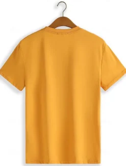Best OUKU Men's Graphic T Shirt Tee Top Short Sleeve T shirt Crew Neck Shirt Fashion Outdoor Casual Street Casual Daily Spring & Summer Clothing Apparel S M L XL XXL Orange